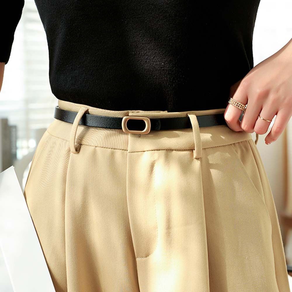 Thắt lưng da bò phối mặt hợp kim thời trang cao cấp dành cho nữ