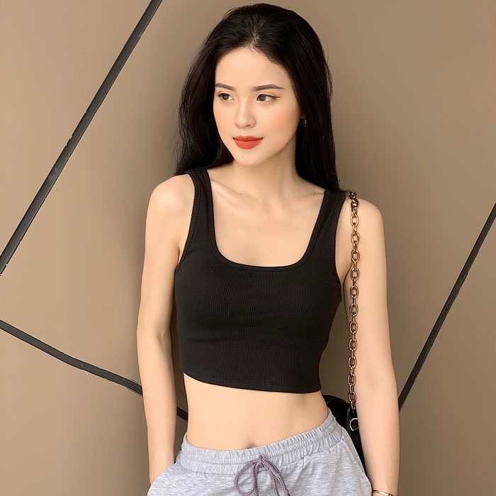 Áo croptop nữ hai dây bản to Mugung chất thun co giãn Blow Your Mind Top