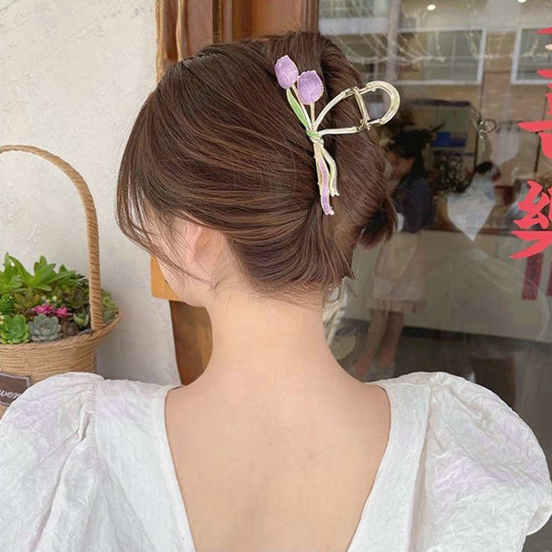 Kẹp Tóc Hoa Tulip Phiên Bản Hàn Quốc Dùng Để Kẹp Tóc Giả / Thẻ Cuộn XWNYDER