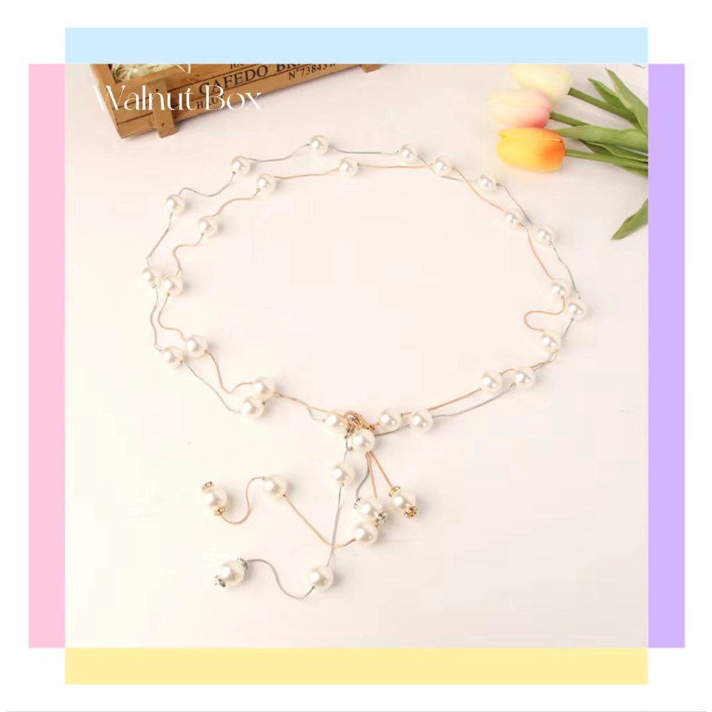 Thắt Lưng Chuỗi Hạt Ngọc Trai Thời Trang Cho Đầm Cưới