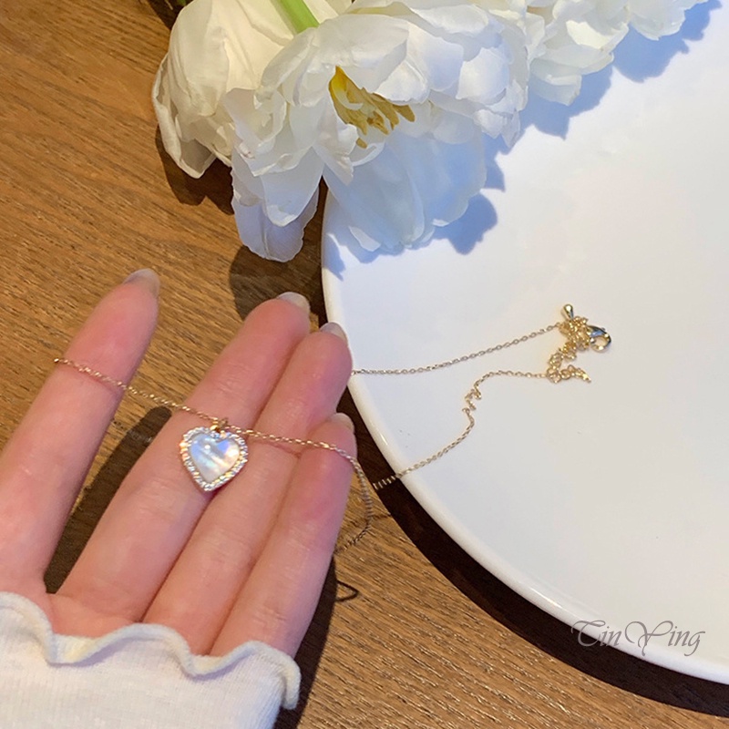 GETNOIVAS Vòng cổ hợp kim mặt hình trái tim phong cách cổ điển cho nữ