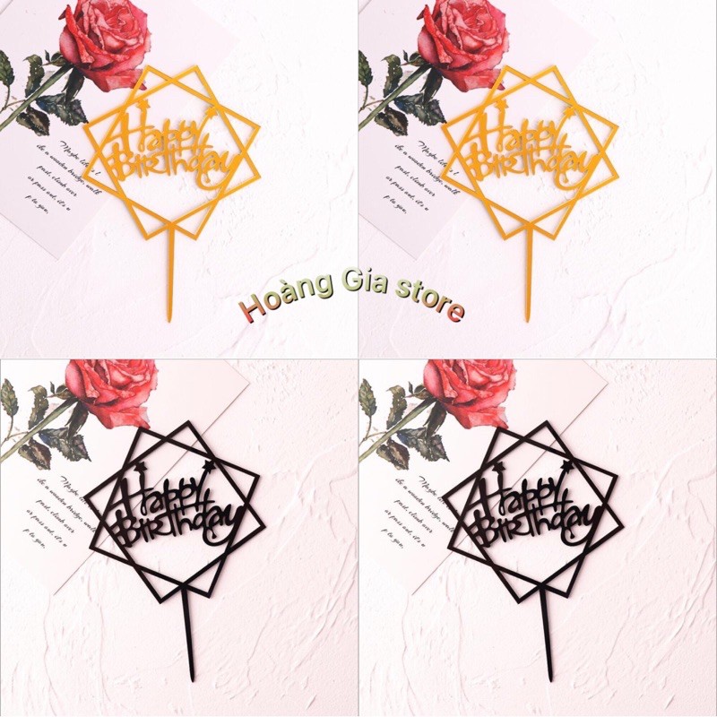 Trang Trí Sinh Nhật - Combo 10 chiếc Meka hình vuông vàng ,đen