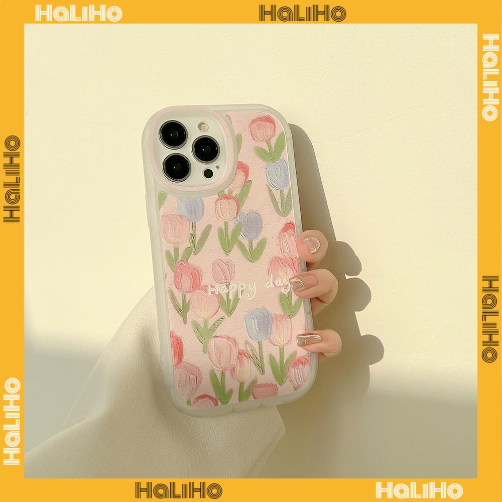 iPhone Case Silicone Soft Case Clear Case TPU Airbag Shockproof Full Coverage Protection Camera Pink Tulip Flower For iPhone 13 Pro Max iPhone 12 Pro Max iPhone 11 iPhone 7 Plus