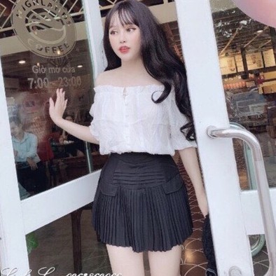 [HÀNG ĐẸP] Chân váy ngắn xếp ly thời trang giả túi đẹp thời trang màu đen (đủ size SML) - CV162 | BigBuy360 - bigbuy360.vn