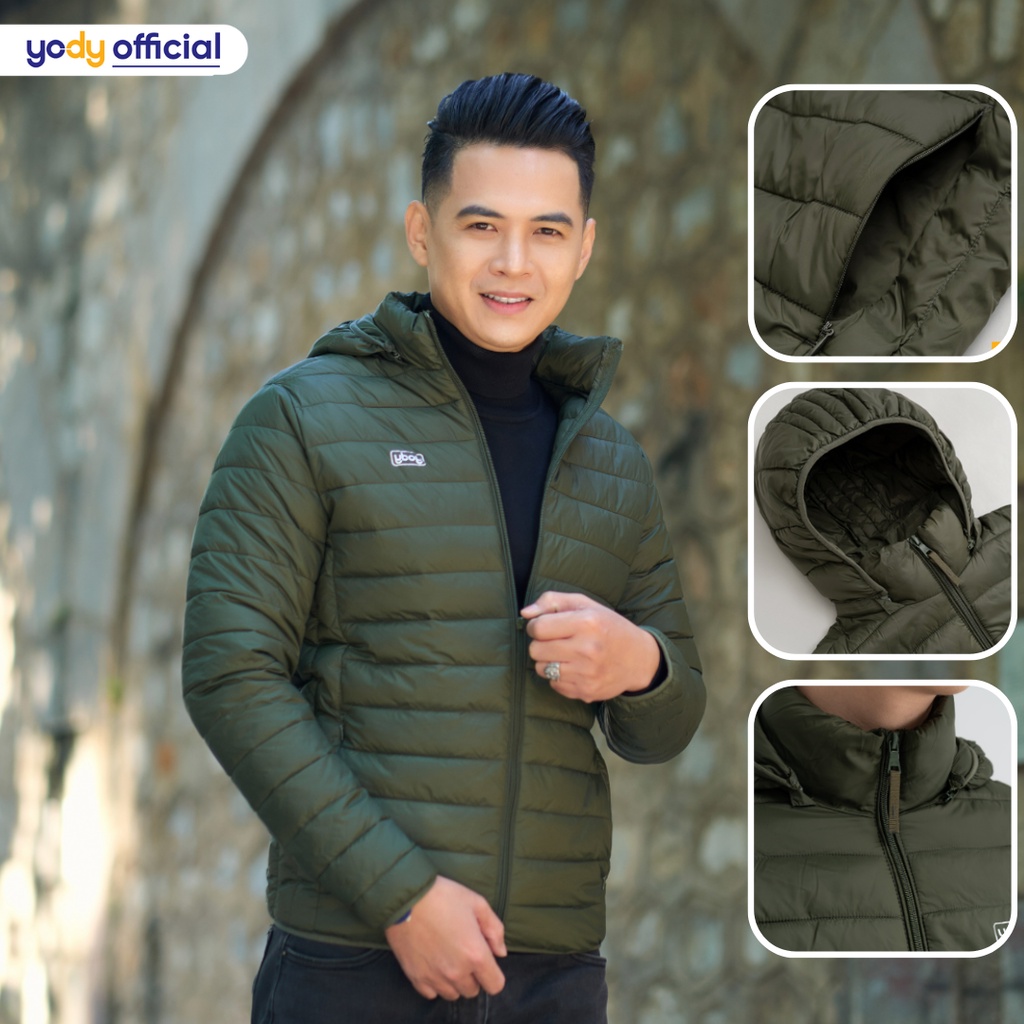 Áo khoác phao nam YODY siêu nhẹ giữ ấm tốt mũ có thể tháo rời - PHM5001