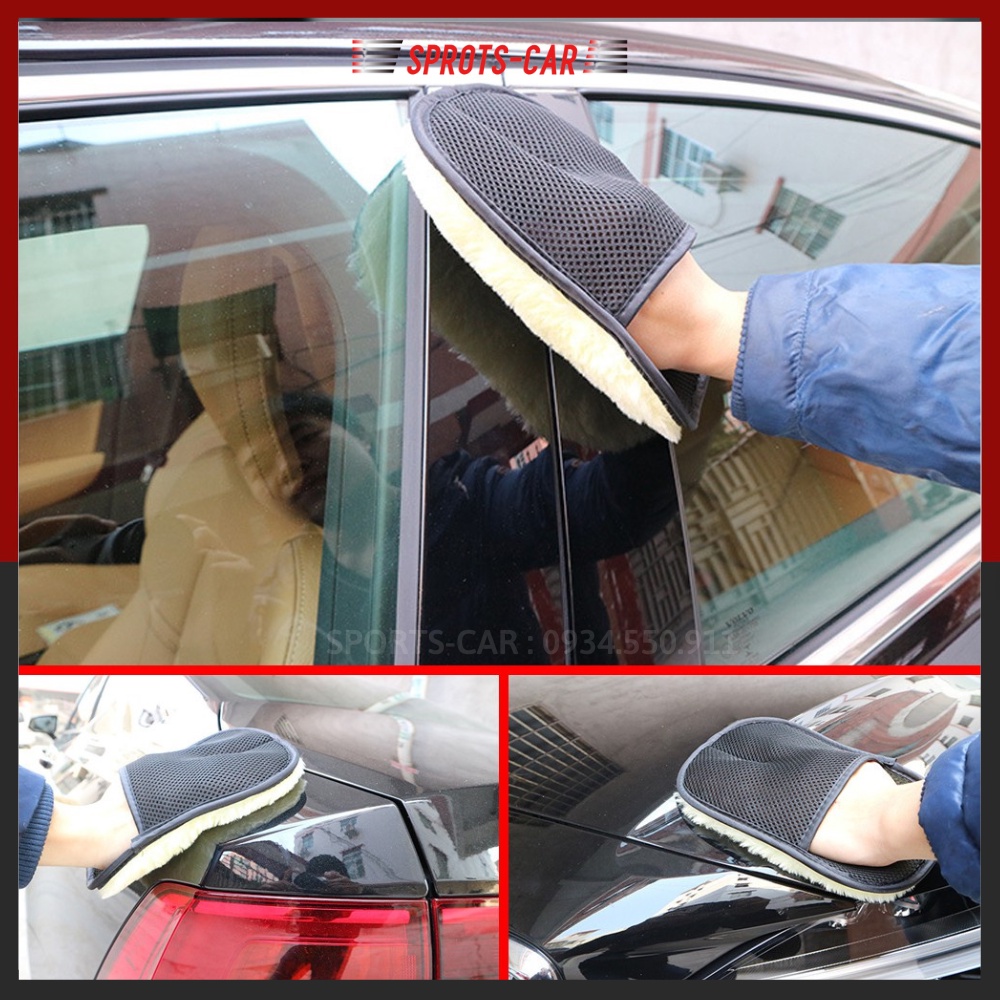 Găng tay rửa xe ô tô- găng tay rửa xe lông cừu mềm mịn