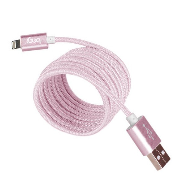 Cáp sạc nhanh bện dù Lightning Bagi 1m IS100