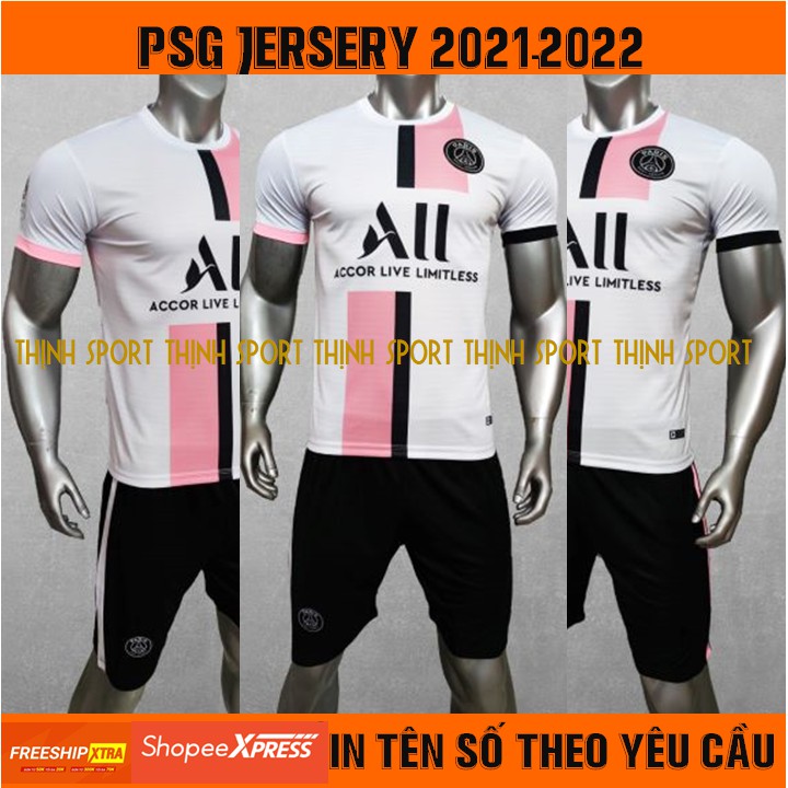 Bộ quần áo đá banh PSG, Bộ quần áo bóng đá in tên và số theo yêu cầu em