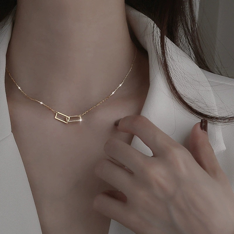 Vòng Cổ Choker 17'' Thời Trang Cho Nữ cổ mặt vuông đơn giản thời trang cho nữ