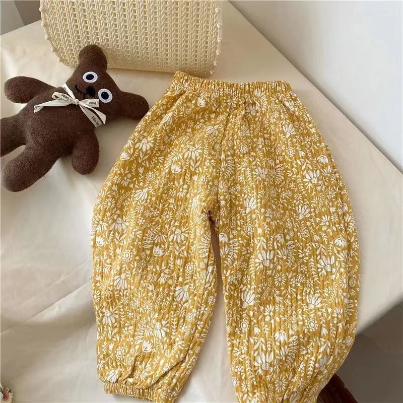 Quần Cotton Hai Lớp Họa Tiết Hoạt Hình Phong Cách Hàn Quốc Cho Bé