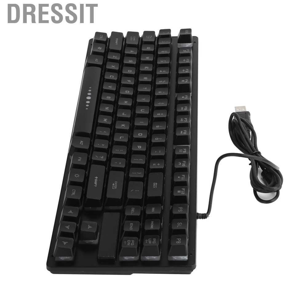 Dressit Mechanical Keyboard 87 Keys Wired USB Backlight Gaming Supplies for Laptop GK‑10