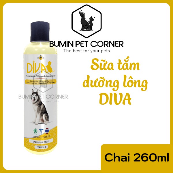 Sữa tắm dưỡng lông cho chó Diva Vàng