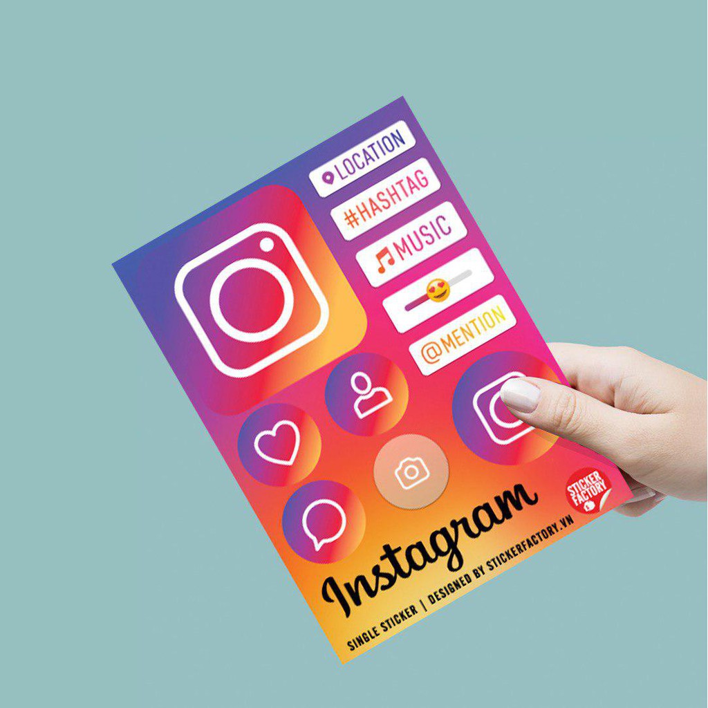 Sticker decal single hình dán lẻ STICKER FACTORY - Chủ Đề Instagram