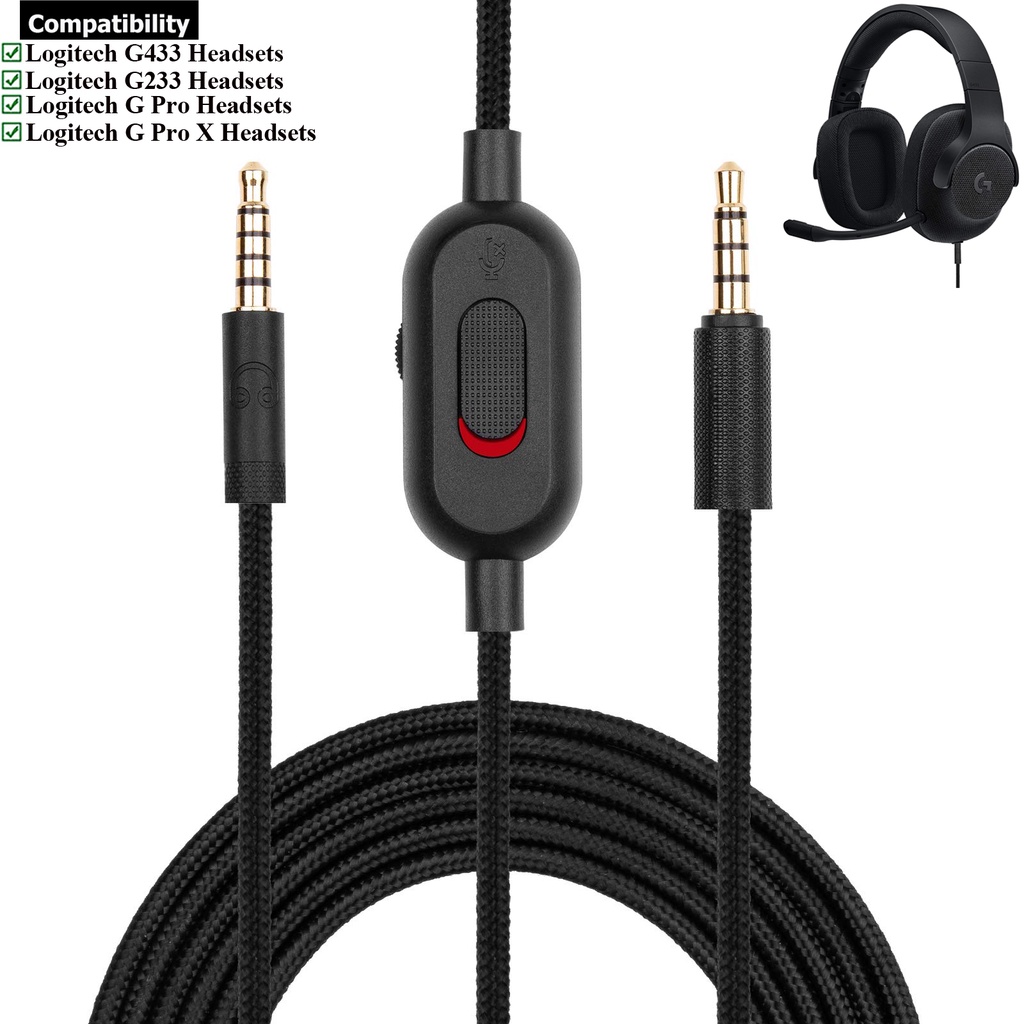 Dây Cáp Bện Nối Dài 2.0M Cho Tai Nghe Chơi Game Logitech G433 G233 G Pro X