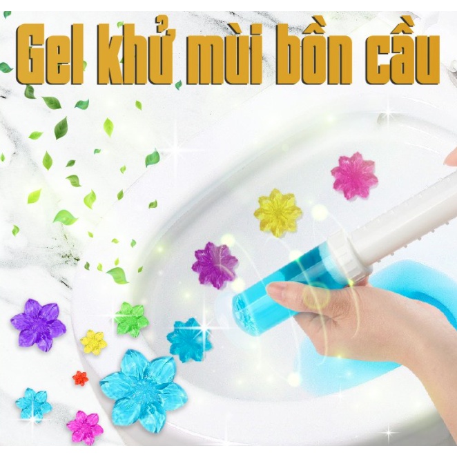 Gel khử mùi bồn cầu thơm nhà vệ sinh dạng thạch hình bông hoa DIY - MyNa Mart