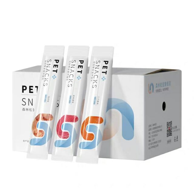 [Xả kho đón Tết] Súp thưởng Pet Snacks Hộp 60 gói màu, Set 45 gói bạc giá siêu yêu