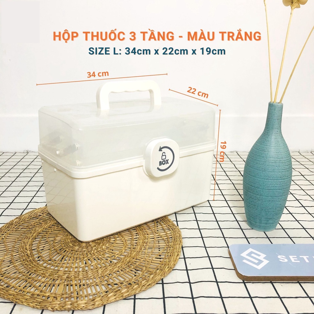 HỘP ĐỰNG THUỐC VẬT TƯ Y TẾ 3 TẦNG 7L và 12L NHỰA ABS SIÊU AN TOÀN TIỆN LỢI( BẢO HÀNH 1 NĂM )