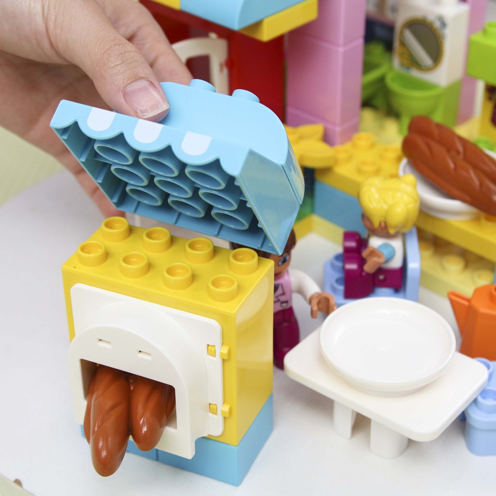 Bộ đồ chơi lắp ghép smoneo duplo cho bé cho bé Cửa hàng thức ăn nhanh vui vẻ 68 chi tiết Toyshouse - 55001