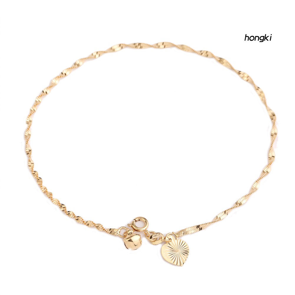 Lắc chân bằng hợp kim mặt hình trái tim phong cách thời trang cho nữ