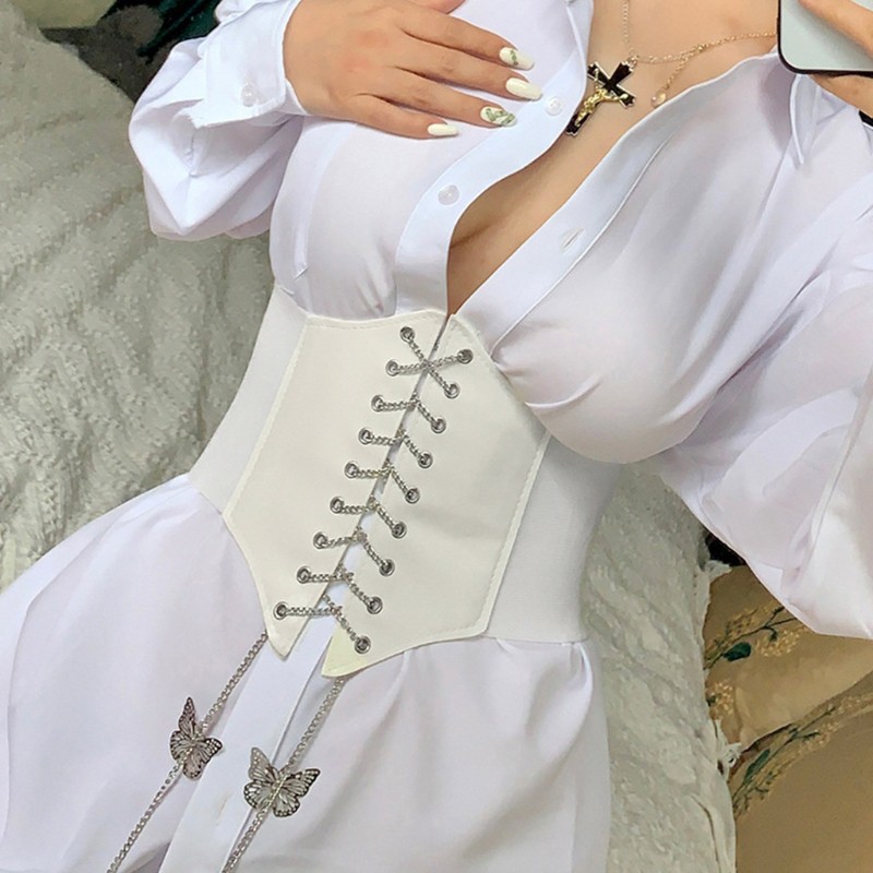 Áo nịt corset chuỗi dây bằng kim loại mặt hình bướm thời trang quyến rũ cho nữ