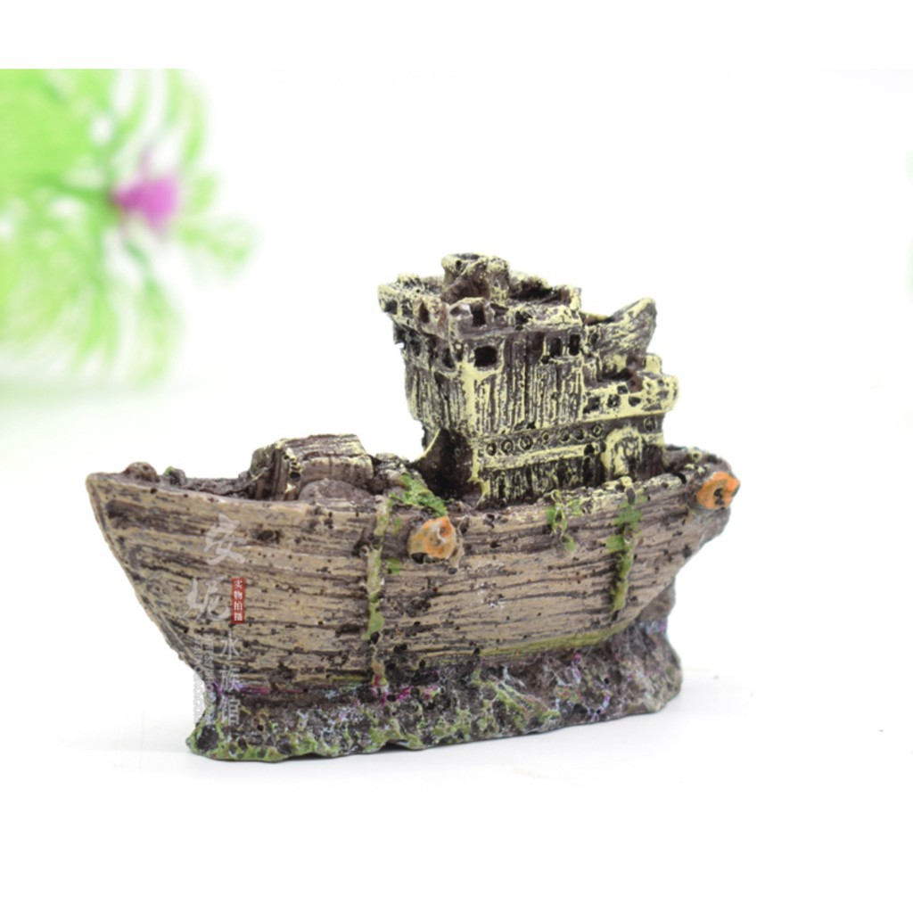 Mô hình tàu đắm - Thuyền đắm - Trang trí bể cá - Trang trí hồ thủy sinh