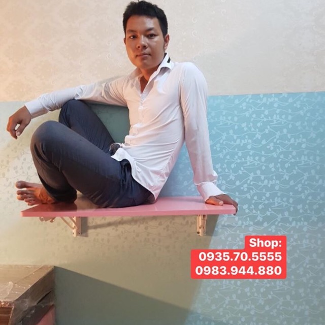 Bàn gấp treo tường bản lề A2 chịu tải 70kg | BigBuy360 - bigbuy360.vn