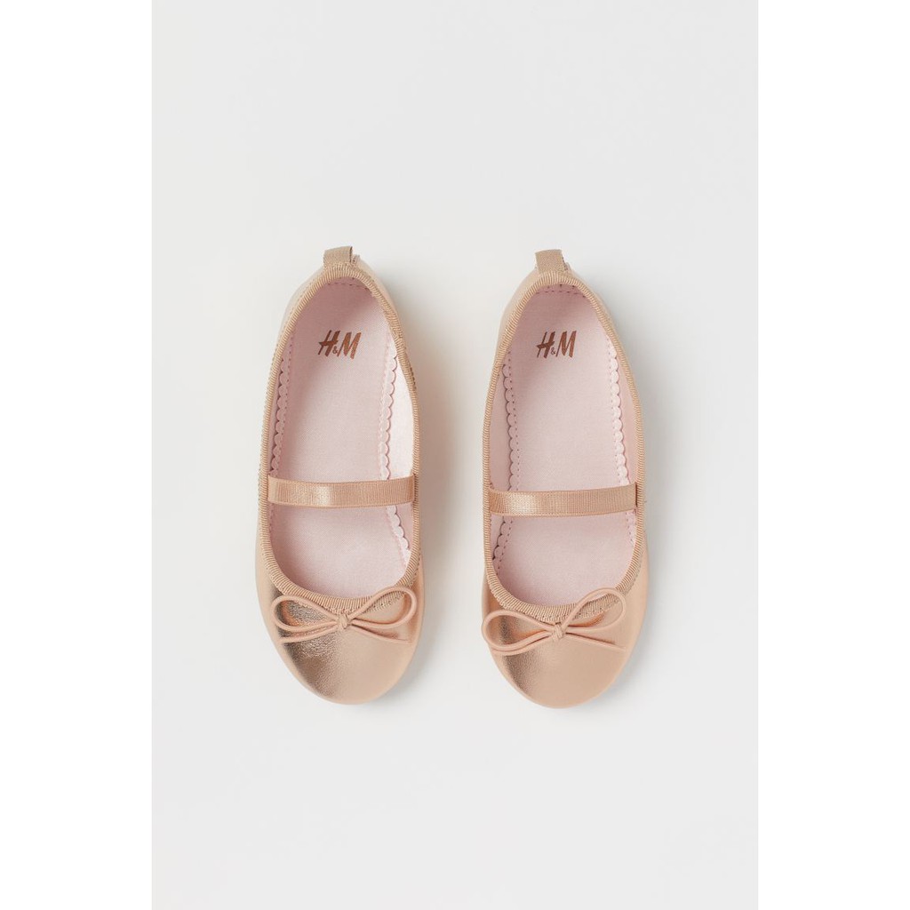 Giày H&M búp bê màu gold có dây ngang