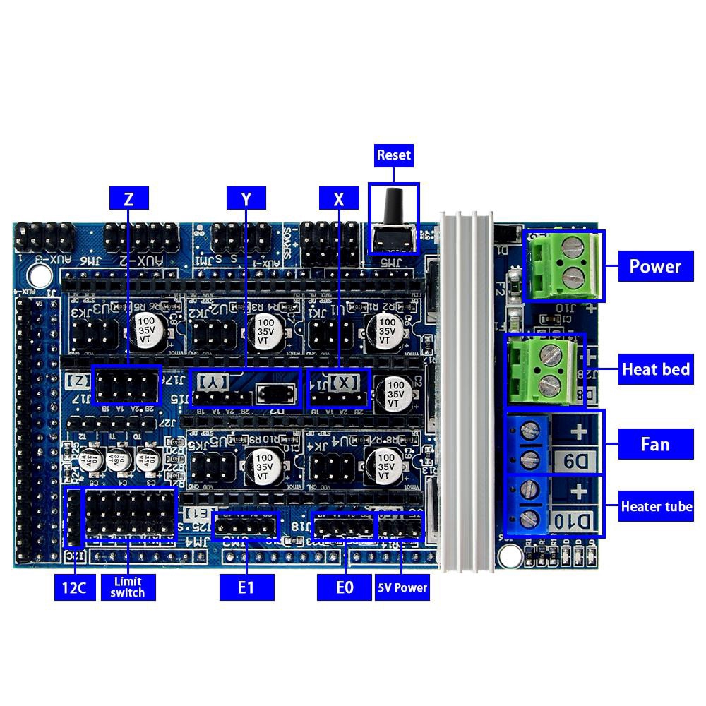 Bảng Mạch Điều Khiển Ramps 1.6/1.5 Cho Máy In 3d Arduino