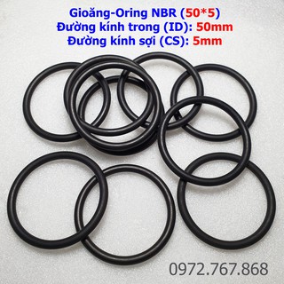 Gioăng cao su 50*60*5mm, đường kính trong 50mm, đường kính ngoài 60mm, dày 5mm