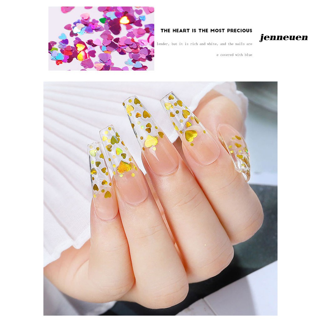 [Hàng mới về] Kim Sa Trang Trí Móng Tay Siêu Mỏng Thiết Kế Trái Tim/Chữ Nổi Bật Cho Nữ