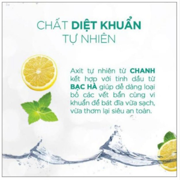 [HC GIFT] Nước rửa chén Sunlight diệt khuẩn Chanh & bạc hà 120g