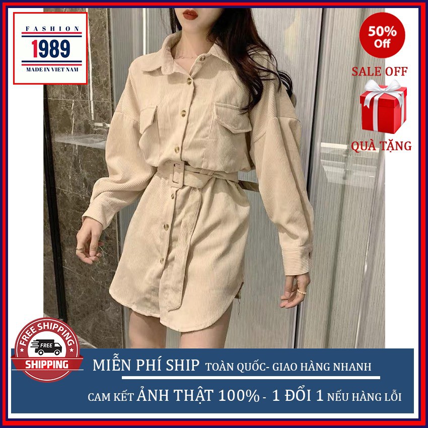 (HÀNG MỚI VỀ) VÁY ĐẦM ÁO SƠ MI DÁNG DÀI, tặng kèm đai SƠ MI HÀN QUỐC, SƠ MI DẤU QUẦN ,SƠ MI QUỐC DÂN, THỜI TRANG 1989