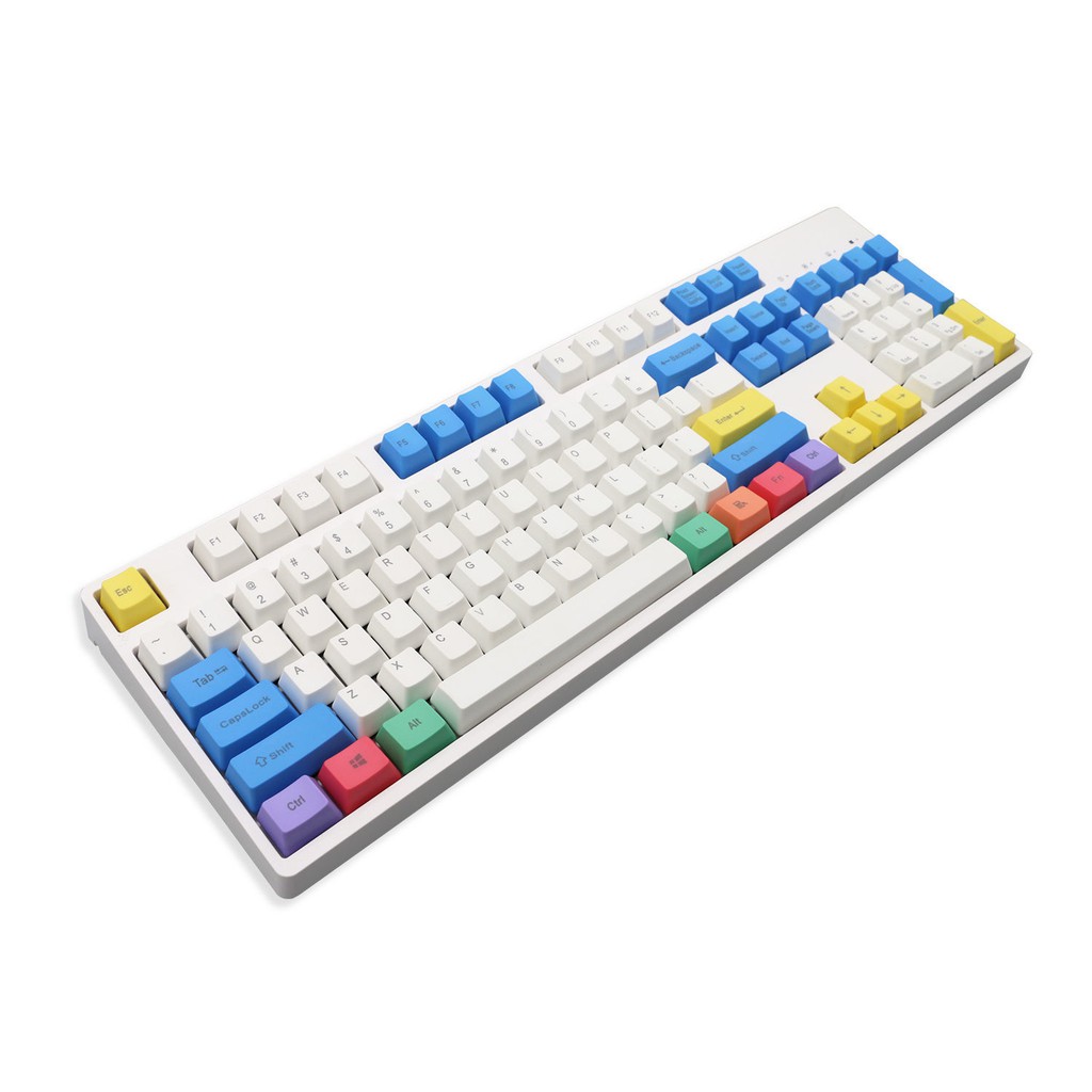 Bàn phím cơ màu PBT keycap IKBC màu phấn phù hợp với 104 phím, mặt khắc 108/87 màu