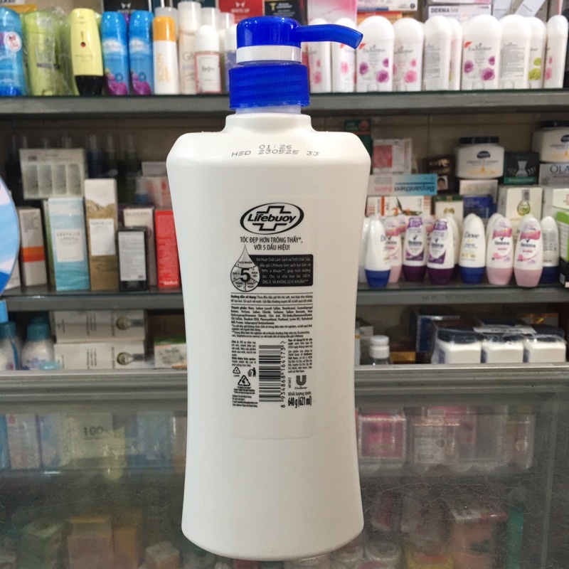 Dầu gội Lifebuoy tóc óng ả 640g (621ml) đủ loại