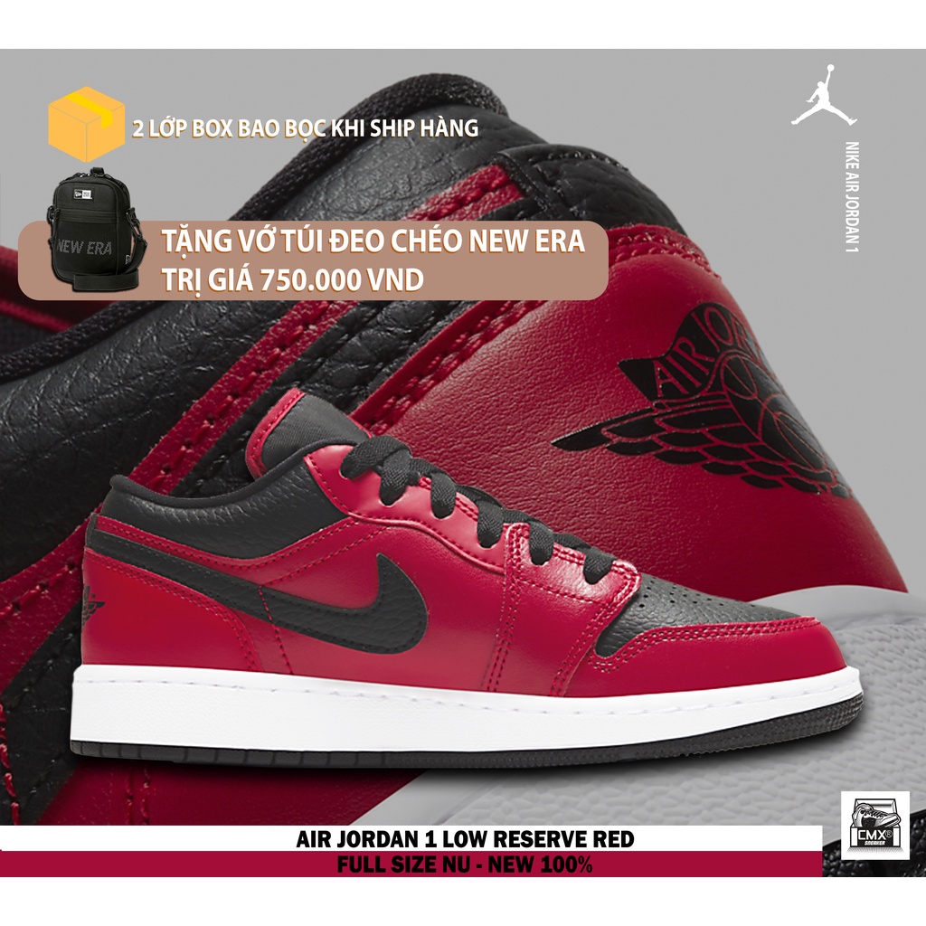 [ HÀNG CHÍNH HÃNG ] Giày Air Jordan 1 Low ' Reverse Red ' ( 553560-605 ) - REAL AUTHETIC 100%