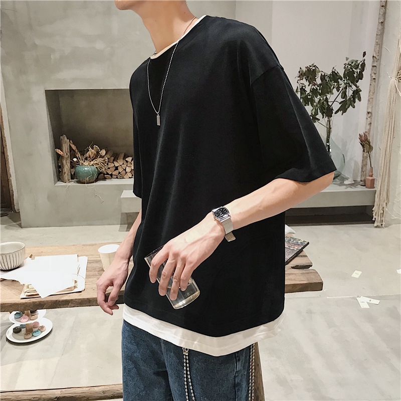 Áo Thun Tay Ngắn Cổ Tròn Dáng Rộng Thời Trang Mùa Hè Cho Nam