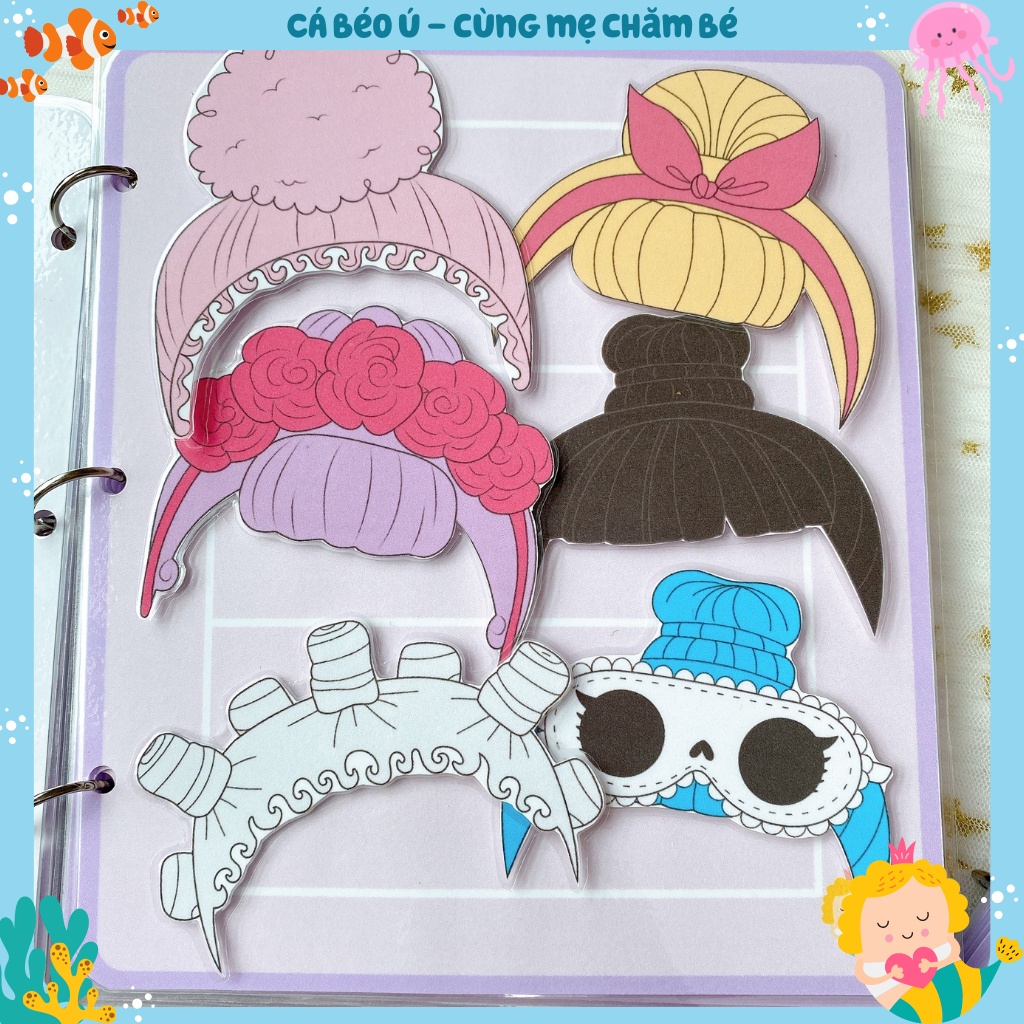 Đồ chơi búp bê LOL BJD học liệu bóc dán thay đồ búp bê công chúa thời trang giáo dục sớm Montessori CaBeoU CM399