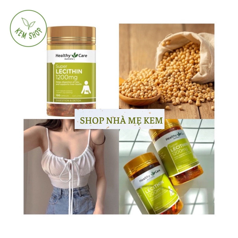 [Cam kết Chính hãng] Mầm đậu nành Úc Healthy Care Super Lecithin 100v đẹp da, tăng size vòng 1, cân bằng nội tiết tố