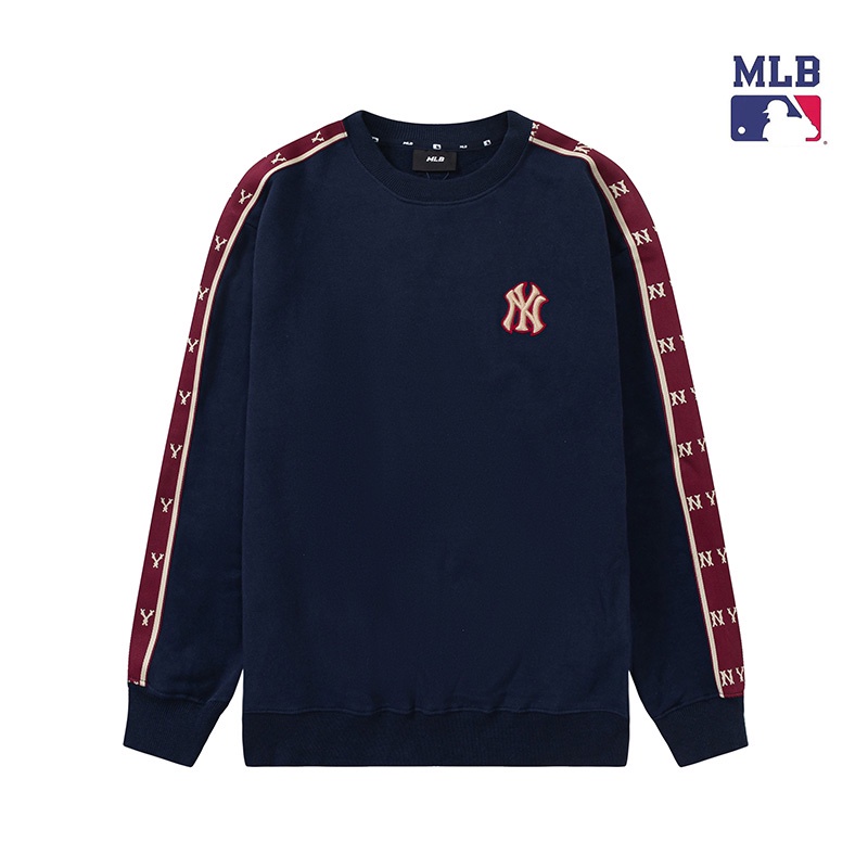 ❤❀  ❤ Mlb Áo Nỉ Dài Tay Cổ Tròn Thêu Họa Tiết Thời Trang