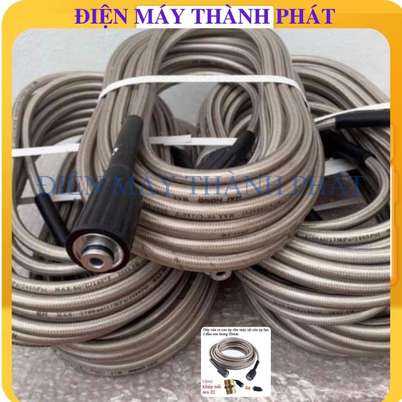 Bộ ống dây nối vòi xịt tăng áp cấp nước máy rửa xe chiều dài 10 đến 20 mét