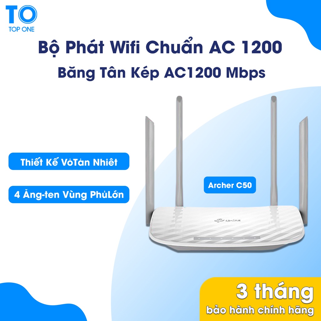 Bộ Phát Wifi TP-Link Archer C50 Chuẩn AC 1200Mbps