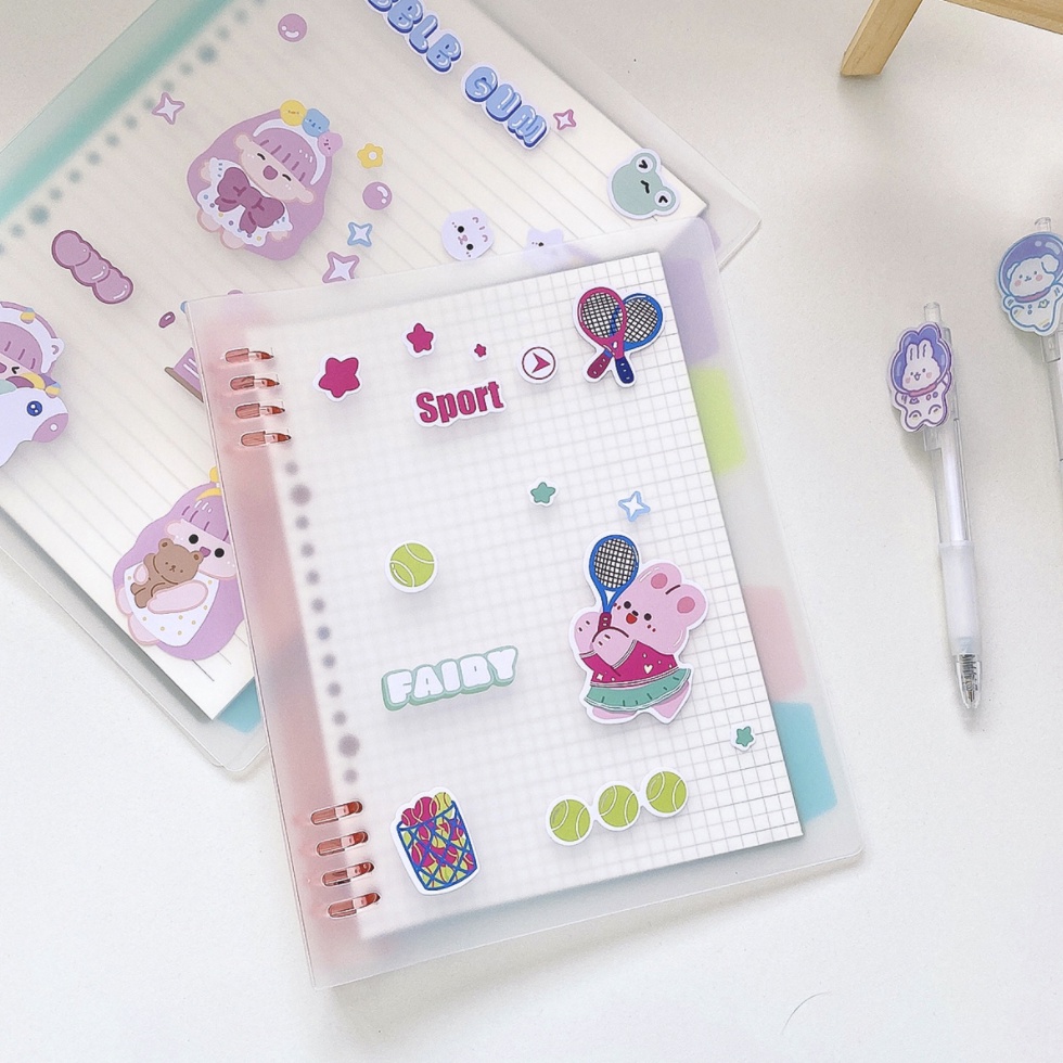 Sổ binder còng màu nhựa cứng chấu vuông