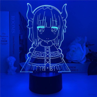 Đèn Ngủ LED 3D Hình Nhân Vật Kobayashi Dragon Maid Có Điều Khiển Cảm Ứng Dùng Trang Trí Nhà Cửa/Làm Quà Tặng reco