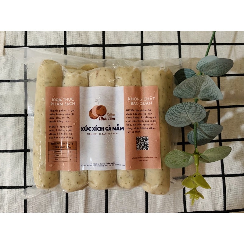Xúc Xích Ức Gà Nấm Hương Eatclean Eat Clean bịch 500gr
