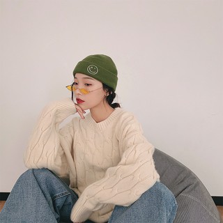 Nón Mũ len icon smile thời trang - N217