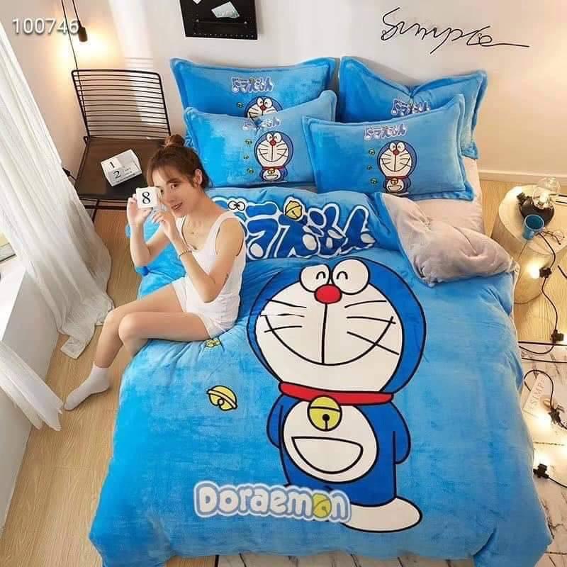 Bộ Chăn Ga Nỉ Nhung 3D Mẫu Mới 2021