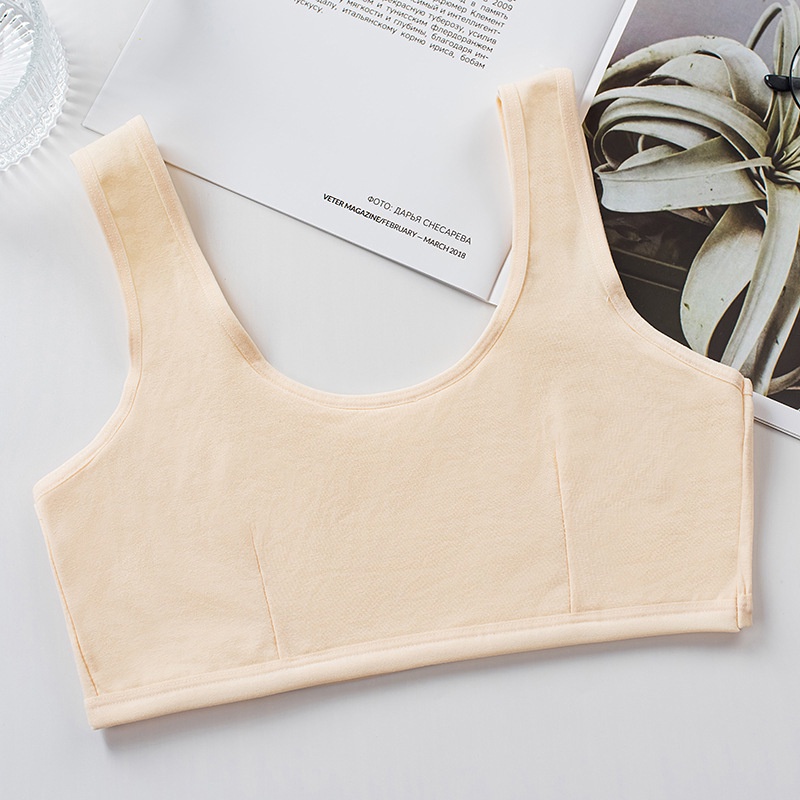 Áo Ngực cotton Hai Lớp Dày Dặn Có Dây Thắt Dành Cho Bé Gái 7-17 Tuổi
