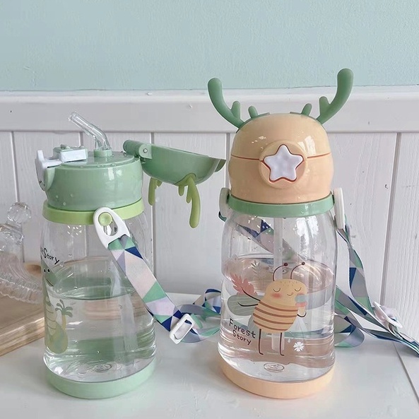 Bình Nước 600ml Hình Sừng Hươu Dễ Thương