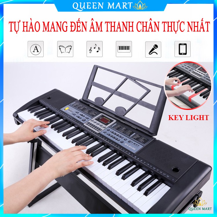 {PHÍM LED + GIÁ ĐÀN} - Đàn Piano Đàn Organ Electronic Keyboard Đàn 61 phím Đàn điện cho người mới học – Q062