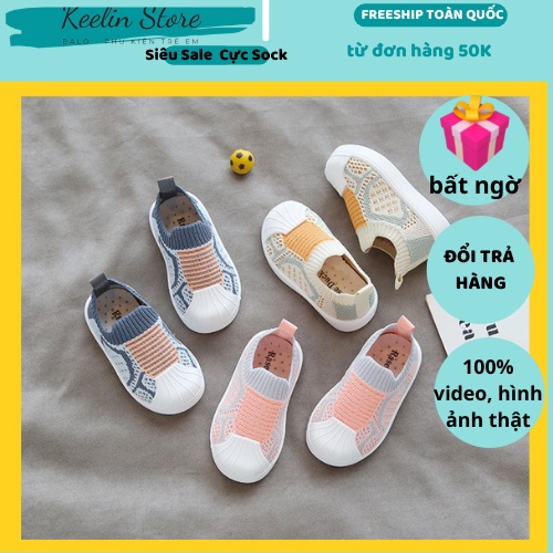 Giày Lười Vải Lưới Cổ Chun Bé Trai Bé Gái 1 - 3 Tuổi Tập Đi Keelin Store Hàng Nội Địa Trung